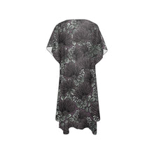 Load image into Gallery viewer, &#39;Ohi&#39;a Lehua Design Mid-Length Side Slit Kimono Coverup Mid-Length Side Slits Chiffon Cover Up