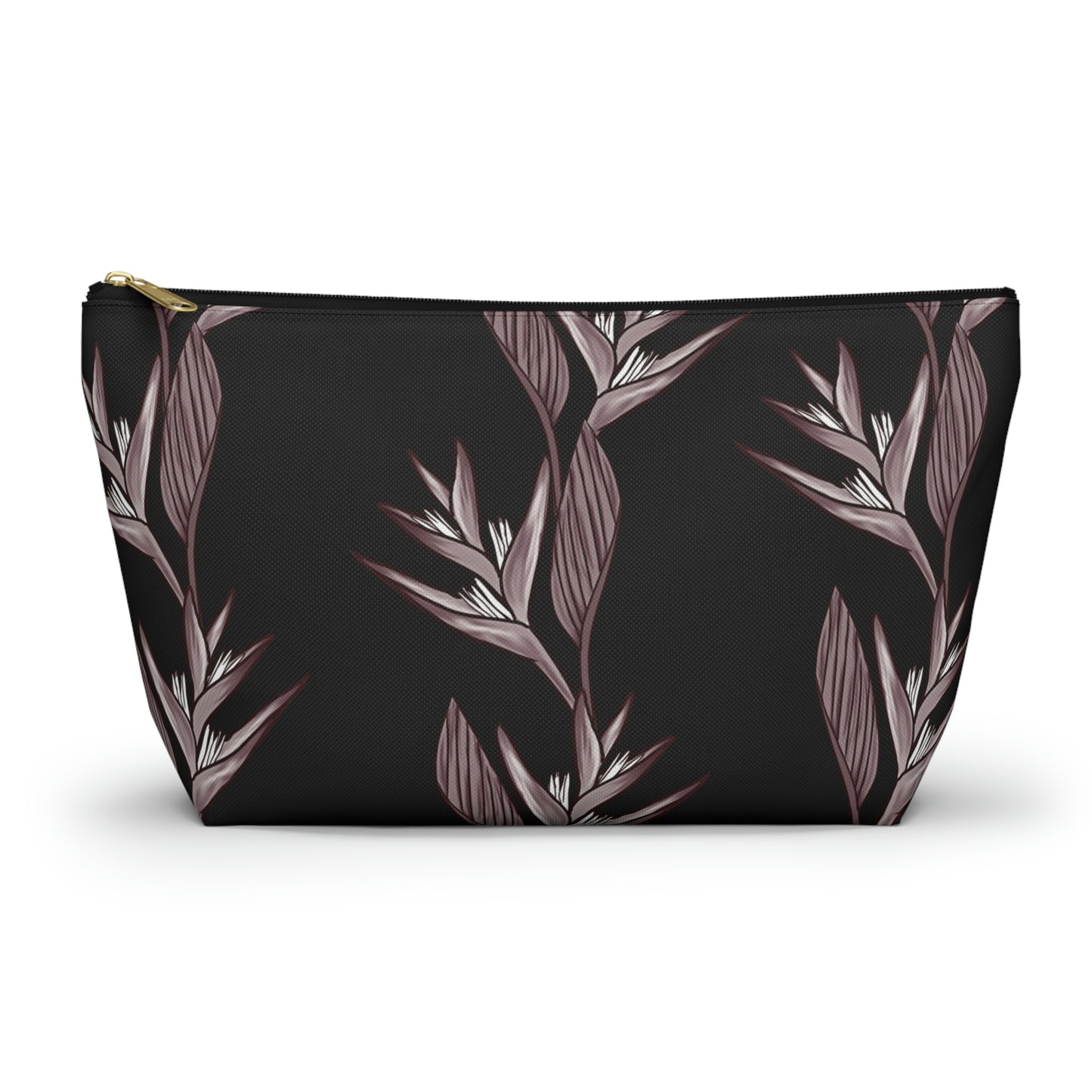 Heliconia Hawaiian Print Design Accessory Pouch w T-bottom