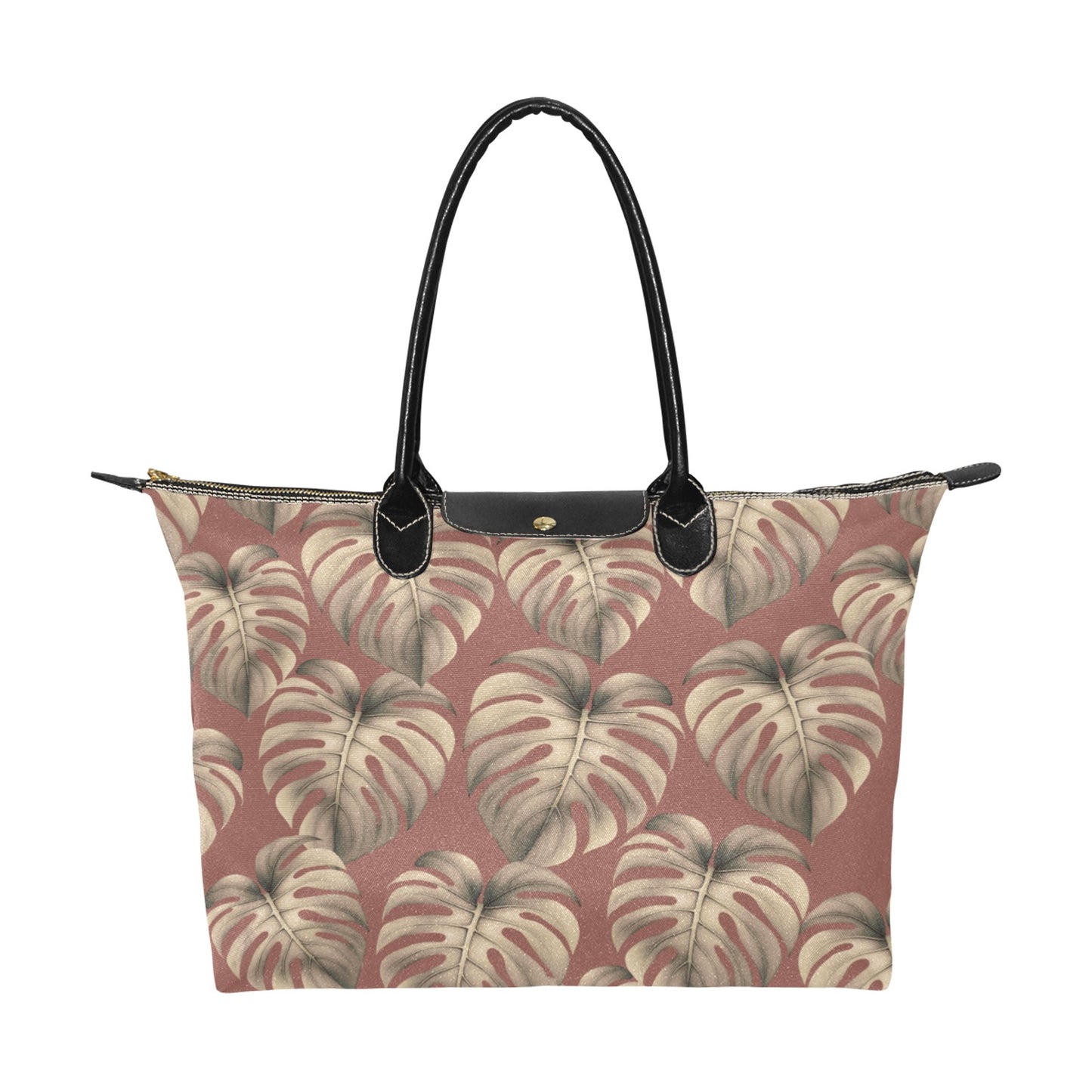 Mauve Monstera Hawaiian Print Single Shoulder Handbag