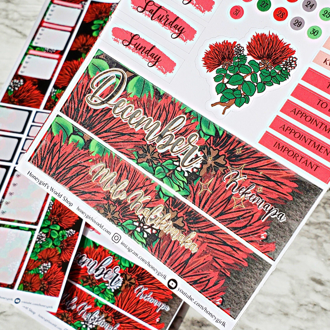 December Monthly Sticker Kit - 'Ohia Lehua