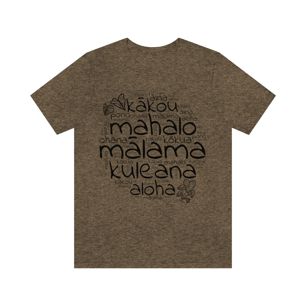 Hawaiian 'Olelo Hawai'i Kuleana with Kalo Plant T-Shirt, Unisex Jersey Short Sleeve Tee