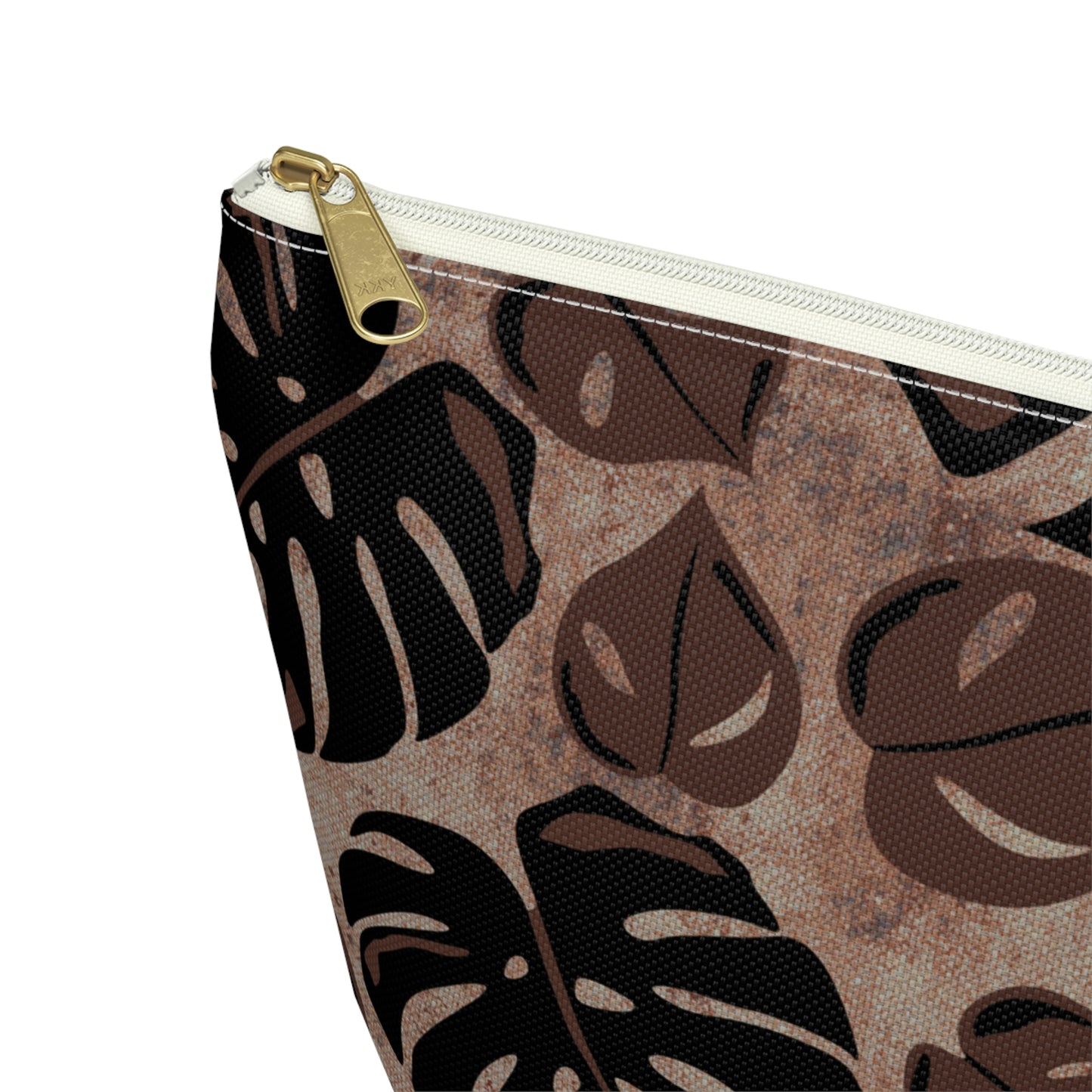 Monstera Watercolor Accessory Pouch with T-bottom