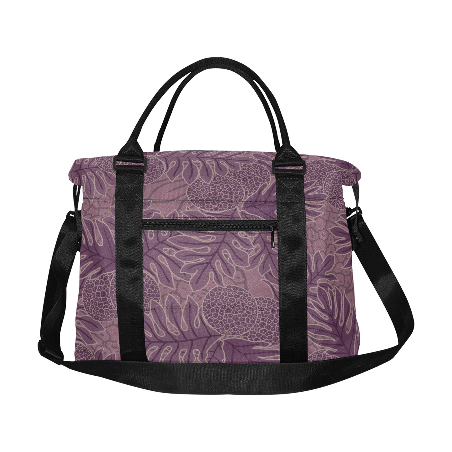 Ulu Breadfruit Hawaiian Print Duffle Bag with Luggage Sleeve - Purple