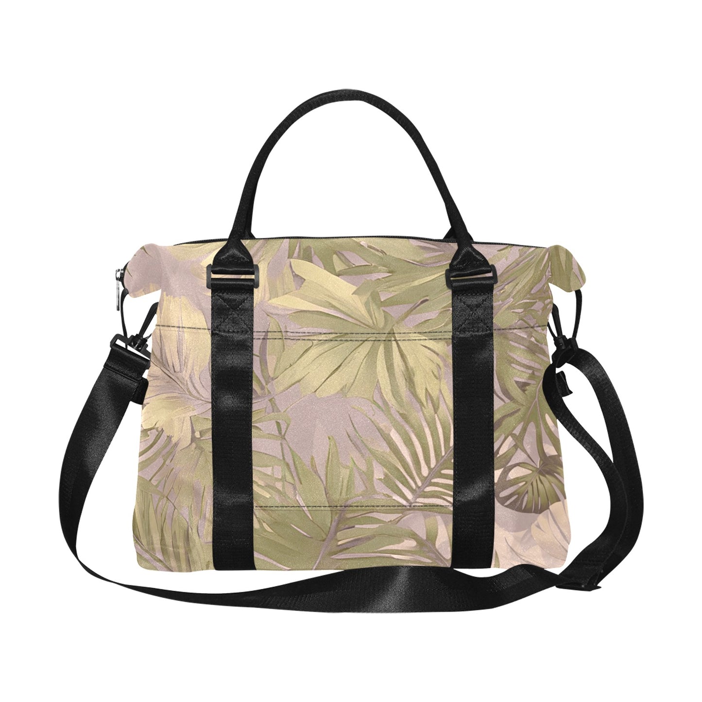 Hawaiian Tropical Print Soft Tones Large Capacity Duffle Bag with Trolley Sleeve