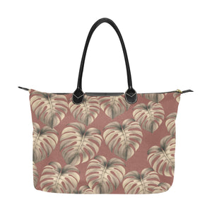Mauve Monstera Hawaiian Print Single Shoulder Handbag