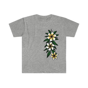 Hand-drawn Hawaii Floral and Maile Design Unisex Softstyle T-Shirt