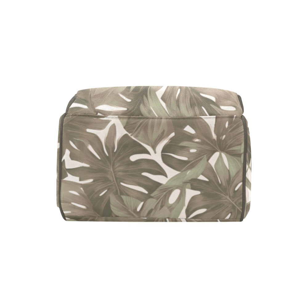 Monstera Hawaiian Print Multi-Function Backpack - Neutral Tones