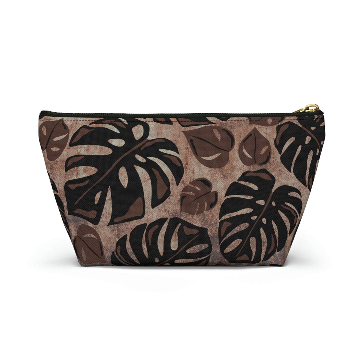 Monstera Watercolor Accessory Pouch with T-bottom