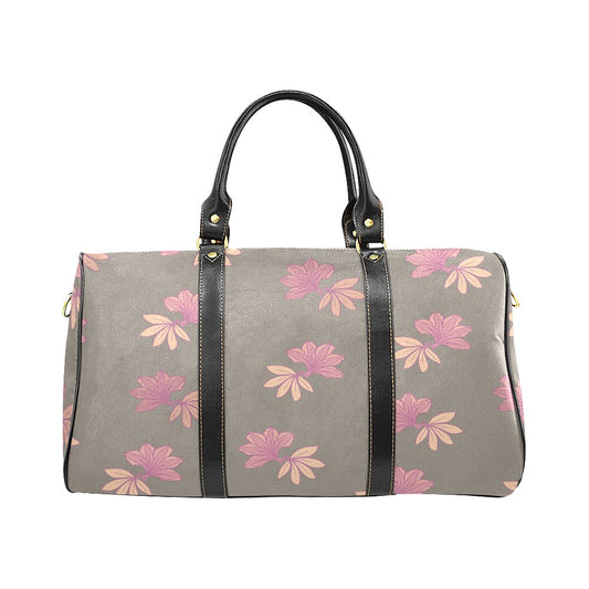 Naupaka Hawaiian Print Taupe Waterproof Travel Bag Duffle bag