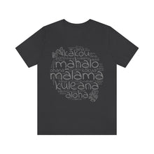 Load image into Gallery viewer, Hawaiian &#39;Olelo Hawai&#39;i Kuleana with Kalo Plant T-Shirt, Unisex Jersey Short Sleeve Tee
