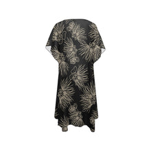 Load image into Gallery viewer, &#39;Ohia Lehua Black Mid Length Chiffon Cover Up with Side Slits Mid-Length Side Slits Chiffon Cover Up