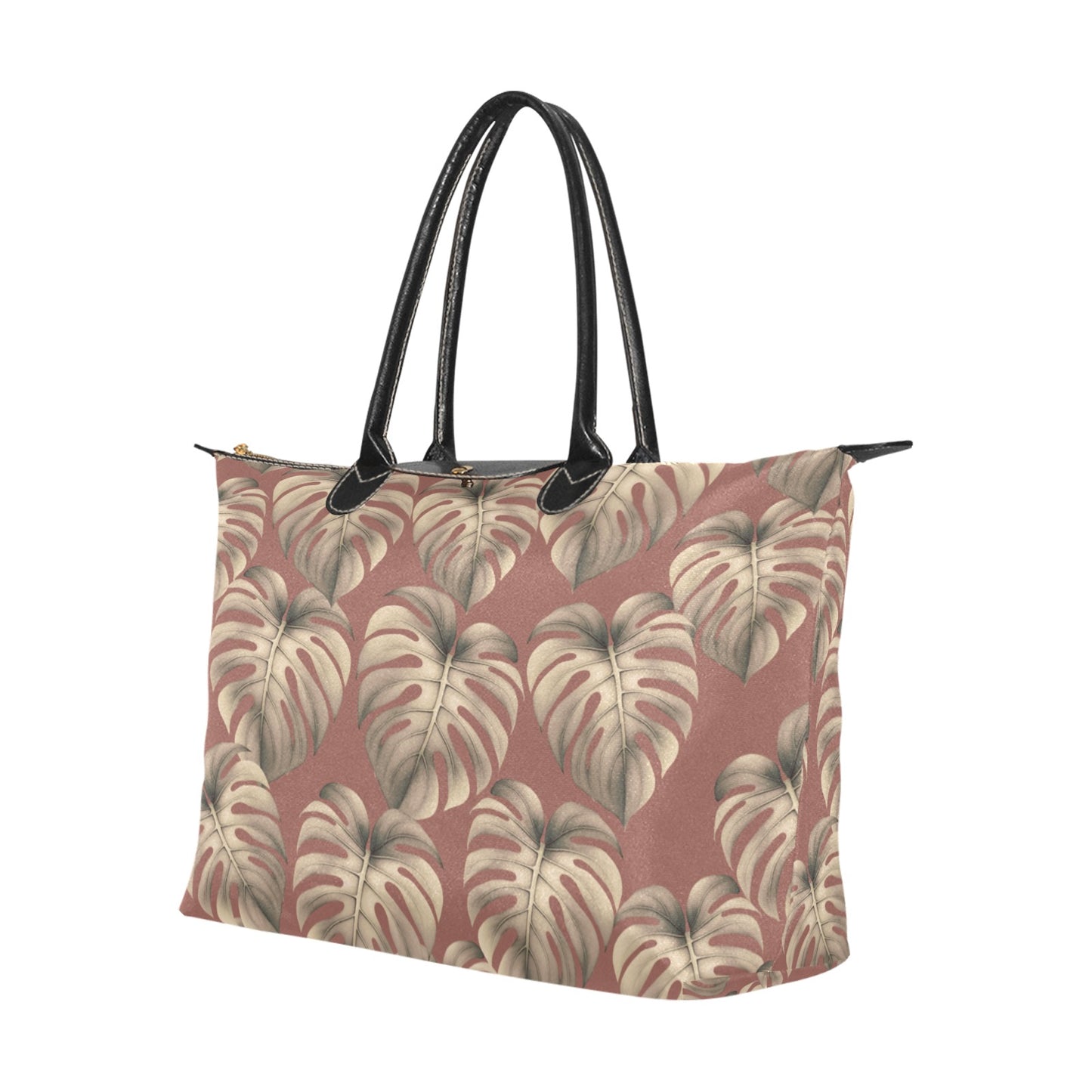 Mauve Monstera Hawaiian Print Single Shoulder Handbag