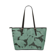 Load image into Gallery viewer, Kalo Taro Hawaiian Print Green Tote Bag Faux Leather