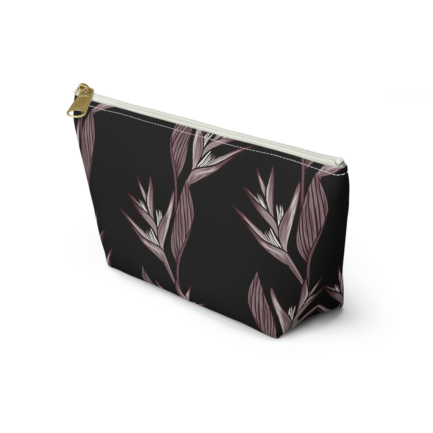 Heliconia Hawaiian Print Design Accessory Pouch w T-bottom