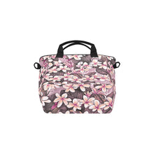 Load image into Gallery viewer, Plumeria Hawaiian Print Tote Bag Crossbody Pink with Shoulder Strap