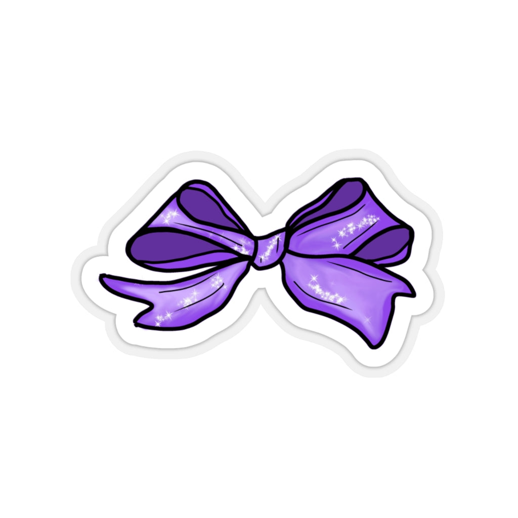 Hand-drawn Purple Bow Kiss-Cut Stickers