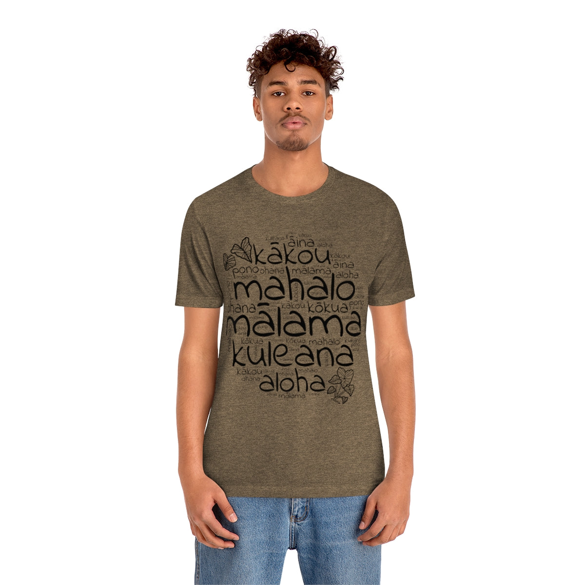 Hawaiian 'Olelo Hawai'i Kuleana with Kalo Plant T-Shirt, Unisex Jersey Short Sleeve Tee