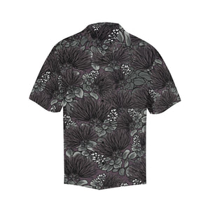 'Ohi'a Lehua Design Hawaiian Print Aloha Shirt - Purple Pink Background