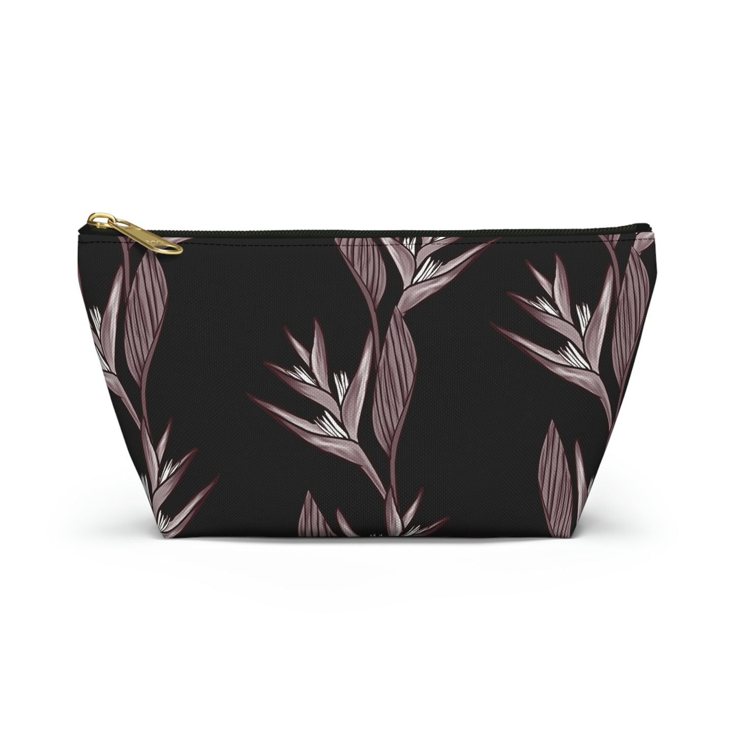 Heliconia Hawaiian Print Design Accessory Pouch w T-bottom