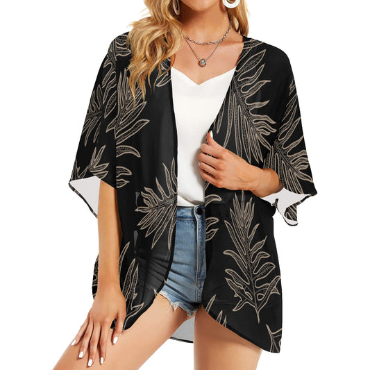 Laua'e Hawaiian Fern Women's Kimono Chiffon Cover Up Women's Kimono Chiffon Cover Up