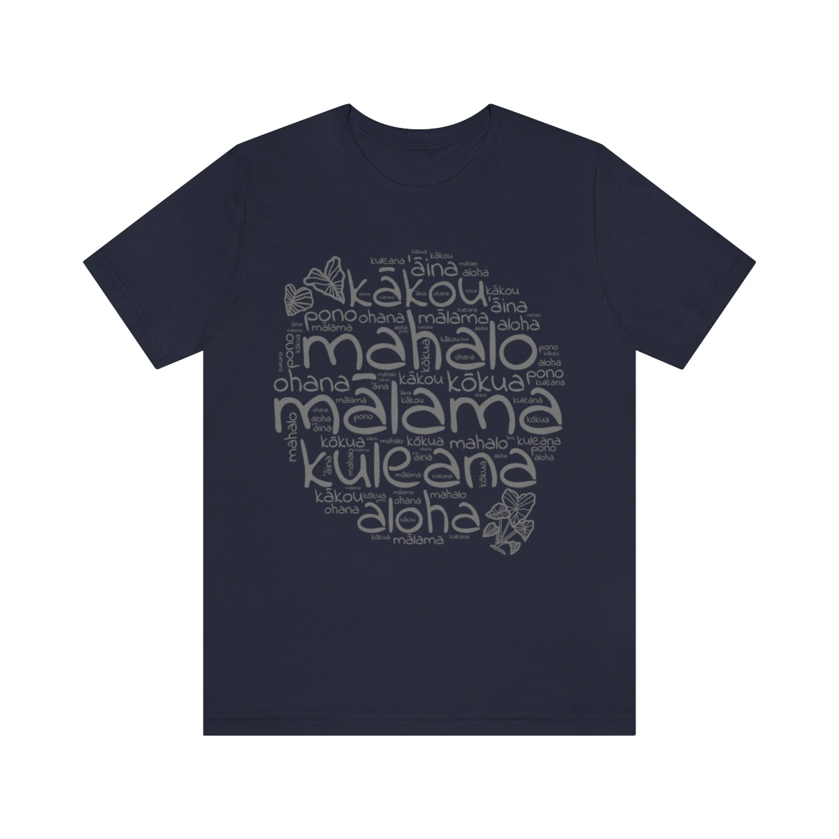 Hawaiian 'Olelo Hawai'i Kuleana with Kalo Plant T-Shirt, Unisex Jersey Short Sleeve Tee