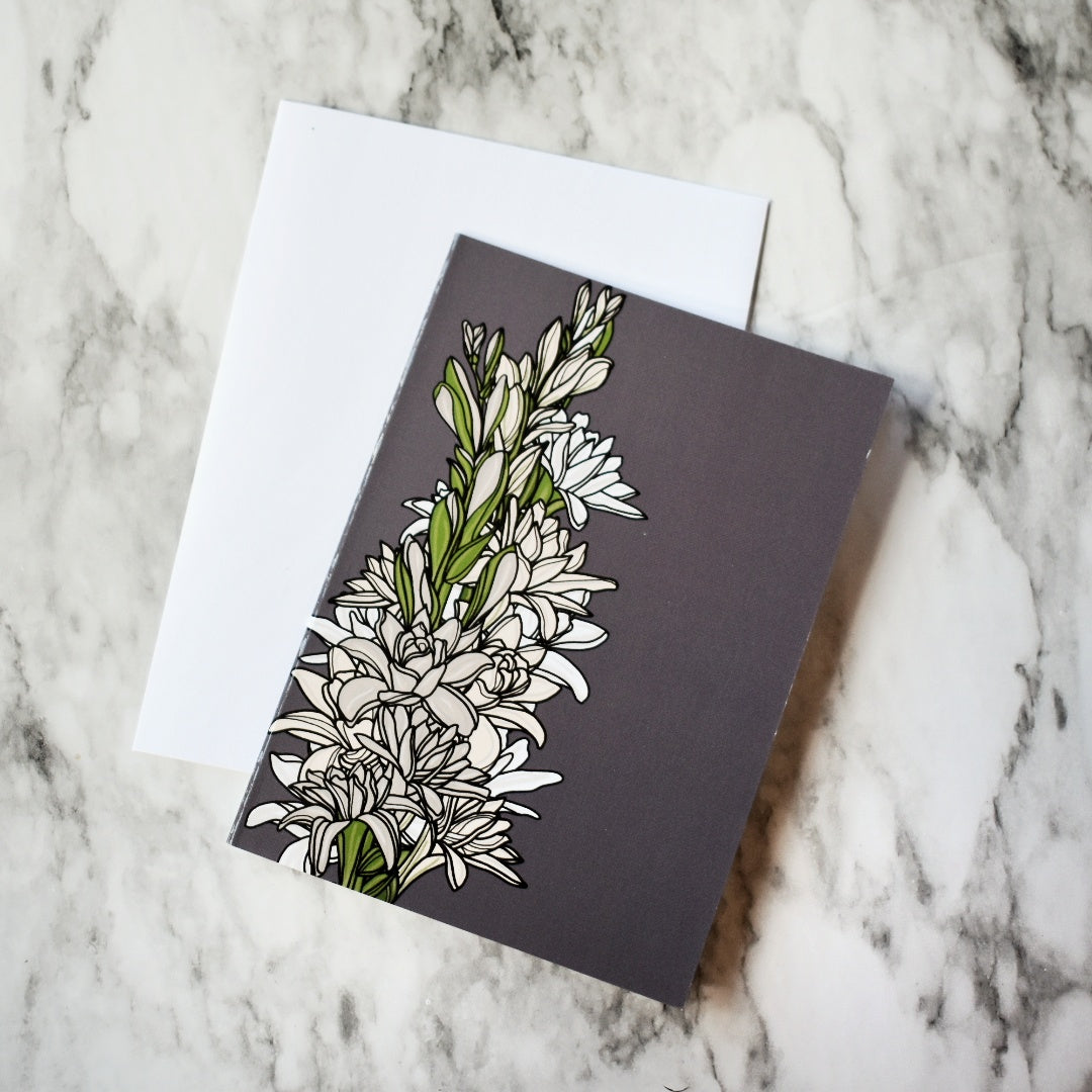 Tuberose Folded Greeting Card