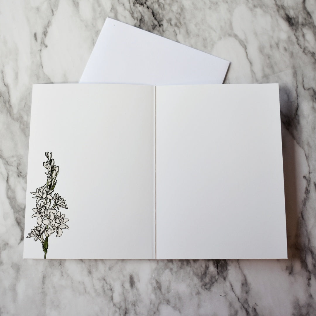 Tuberose Folded Greeting Card