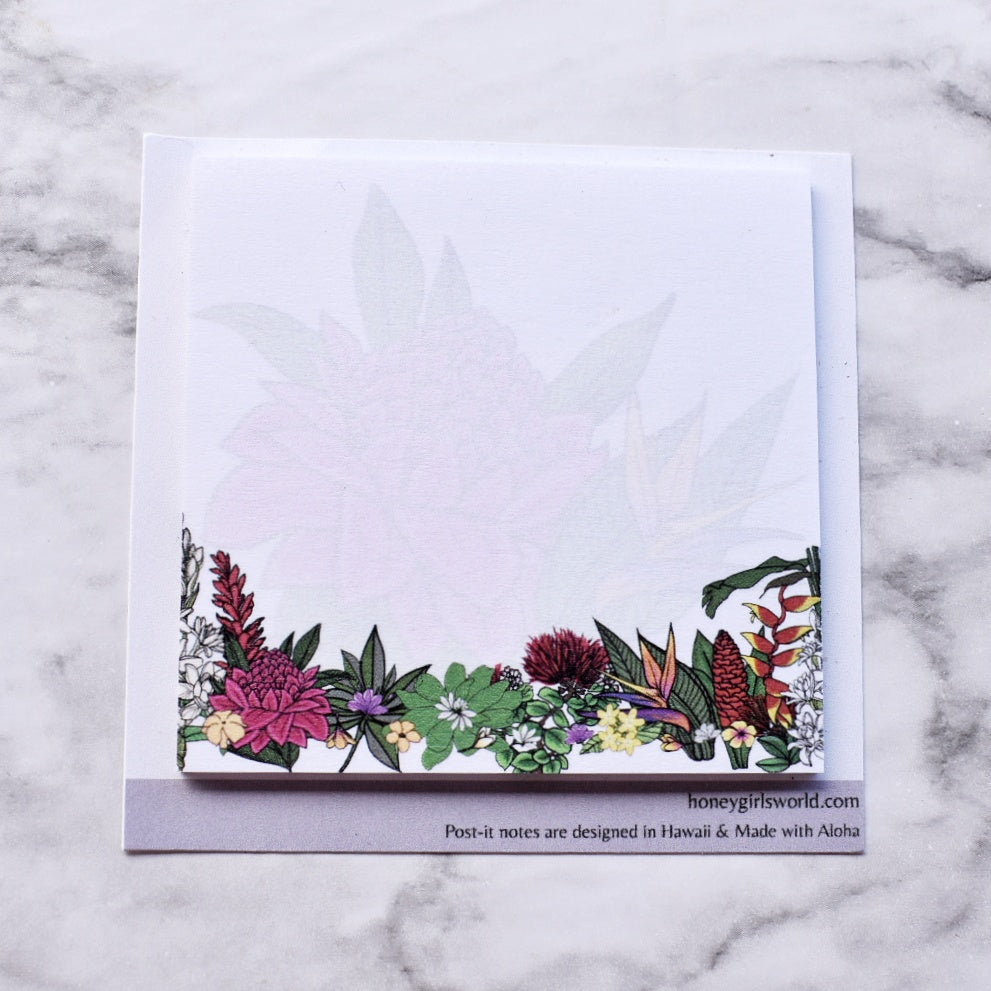 Hawaii Tropical Florals Sticky Notes