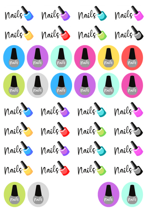 Nail Polish Self Care Sticker Sheet (colorful)