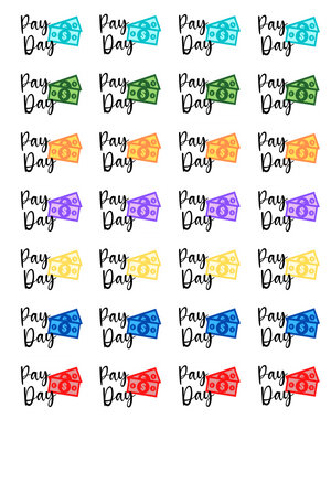 Pay Day Sticker Sheet (colorful)