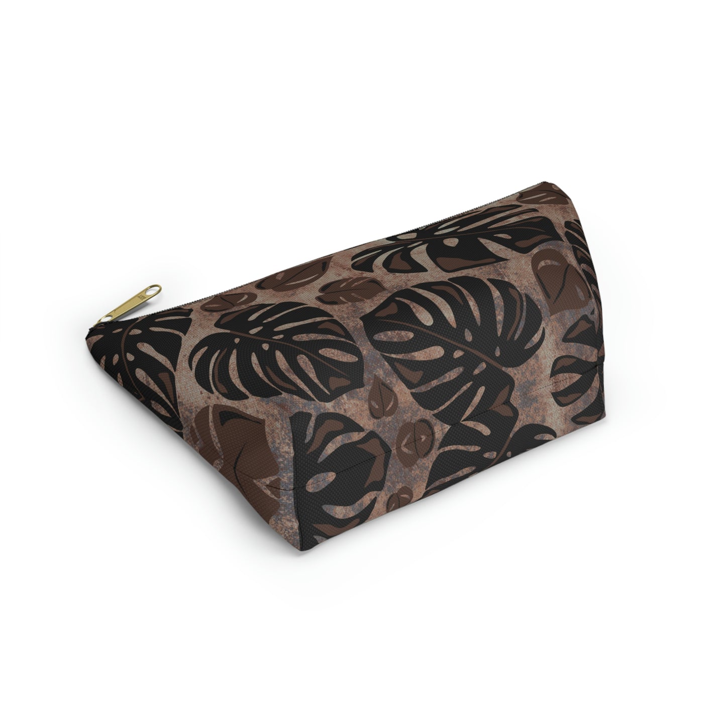 Monstera Watercolor Accessory Pouch with T-bottom