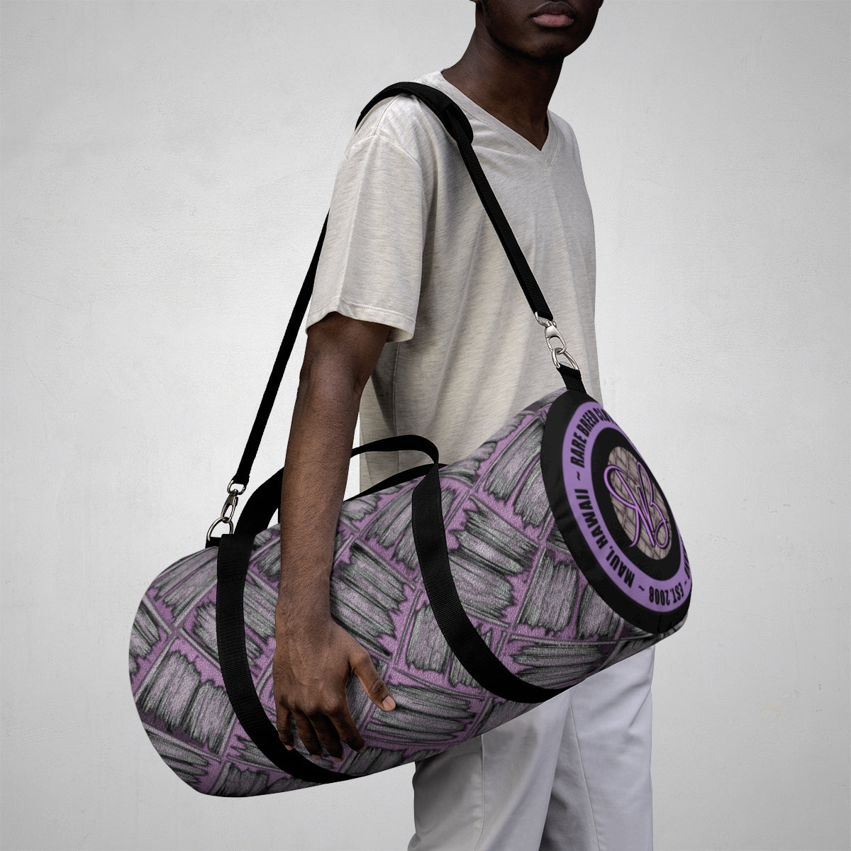 Lavender Lauhala Duffel Bag