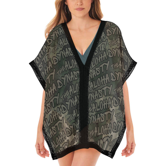 Aloha Dynasty Graffiti Camouflage Women's Beach Cover Up