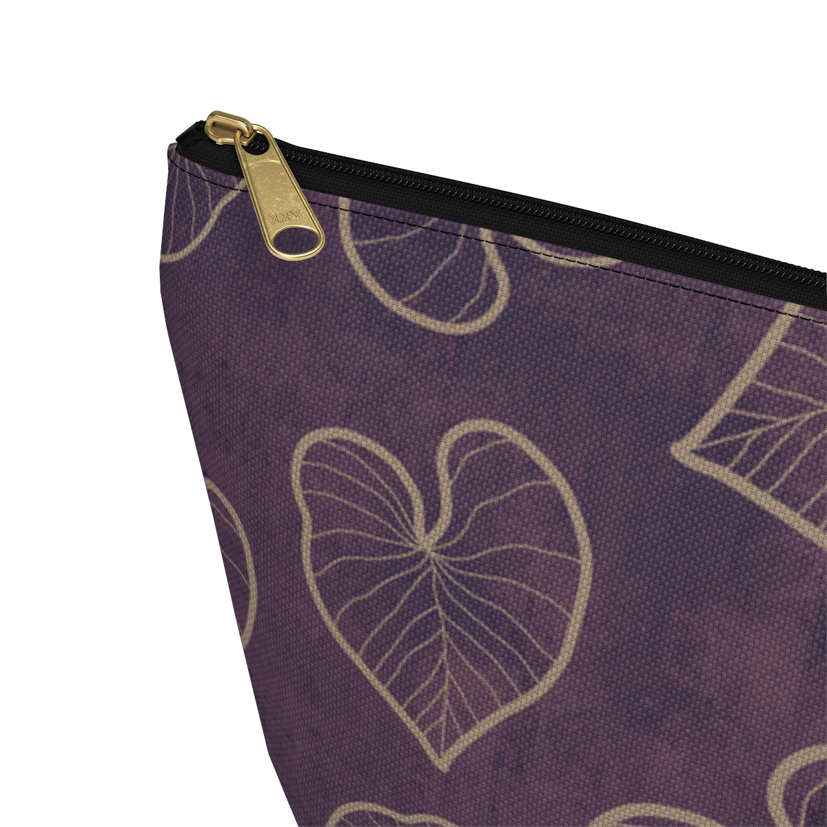 Kalo Taro Hawaiian Print Purple Watercolor Accessory Pouch with T-bottom