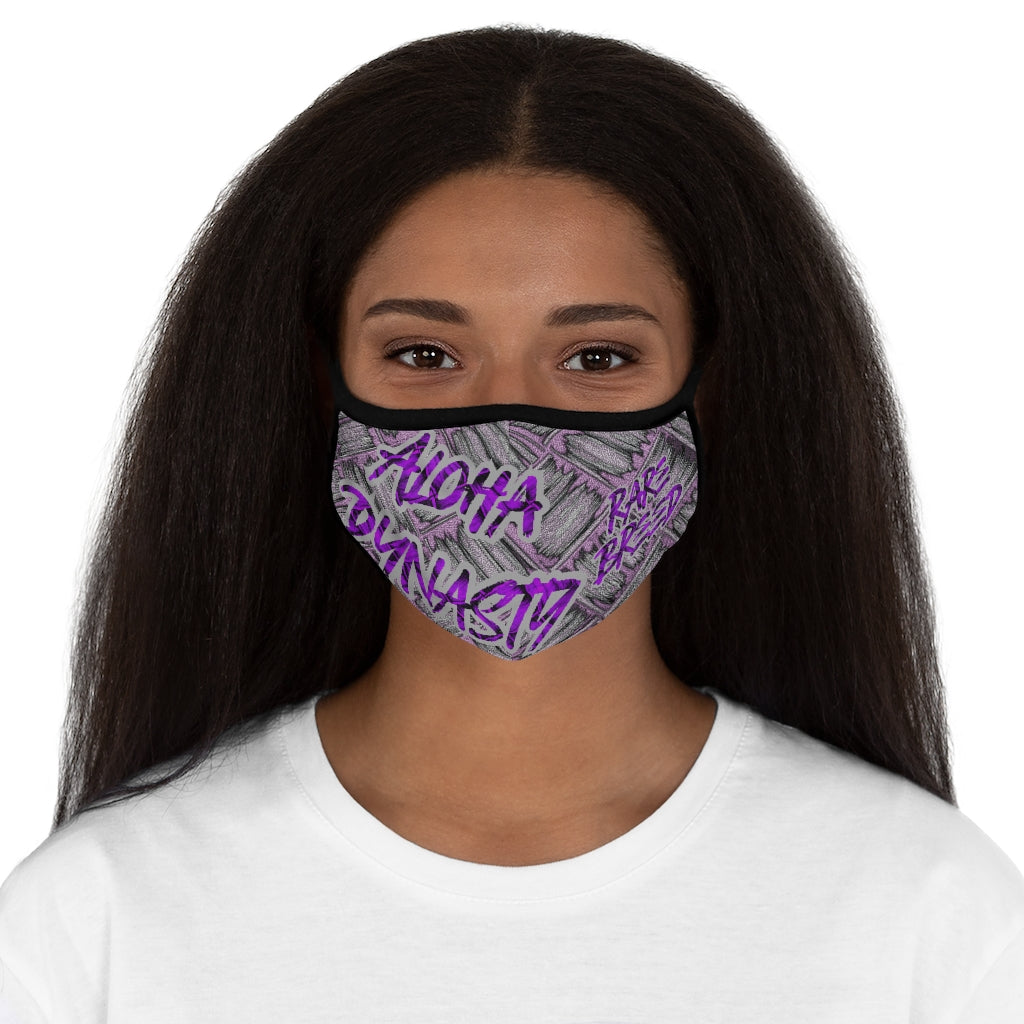 Aloha Dynasty Lavendar and Pink Lauhala Print Fitted Polyester Face Mask