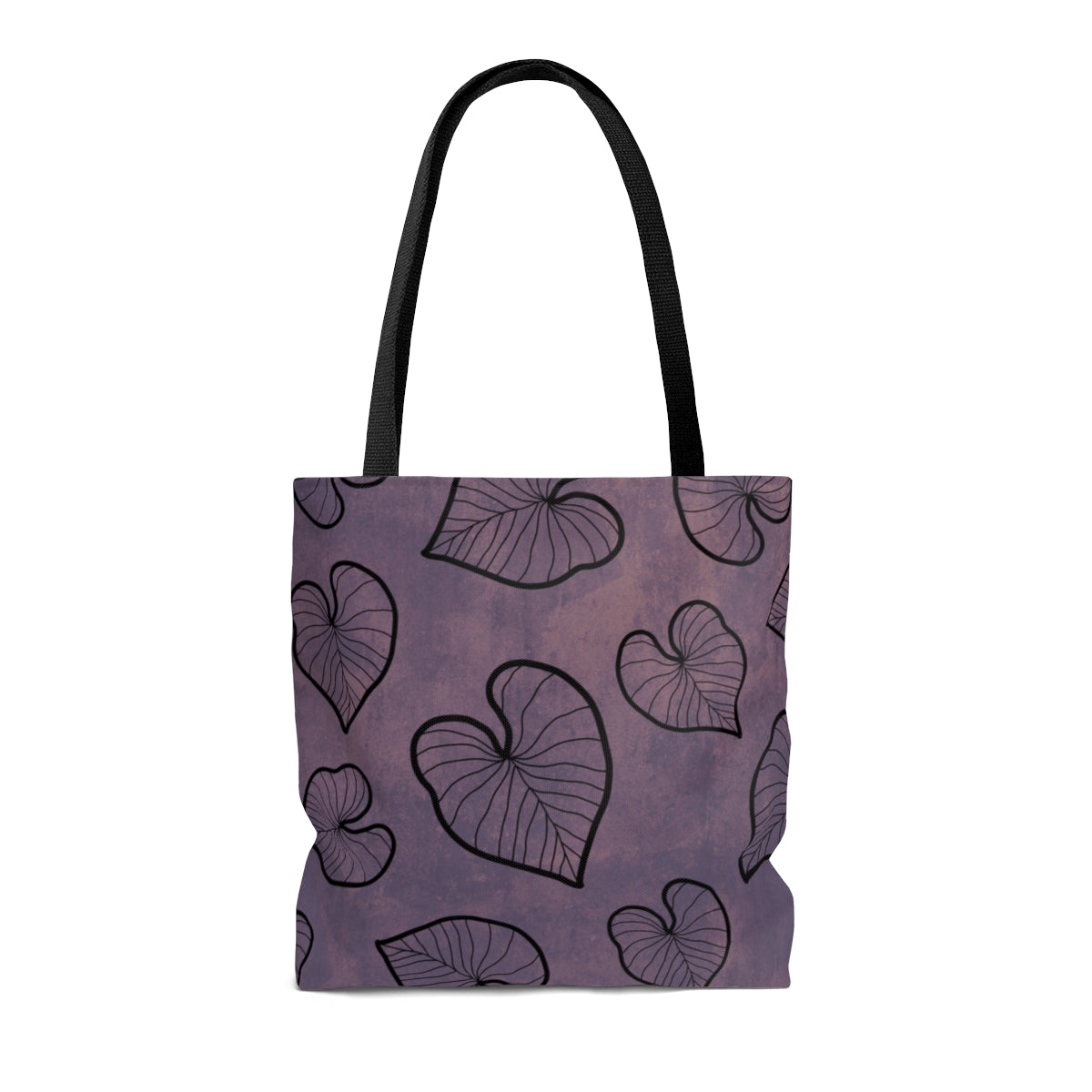 Kalo (Taro) Tote Bag - Hand drawn Kalo leaf over Watercolor Design