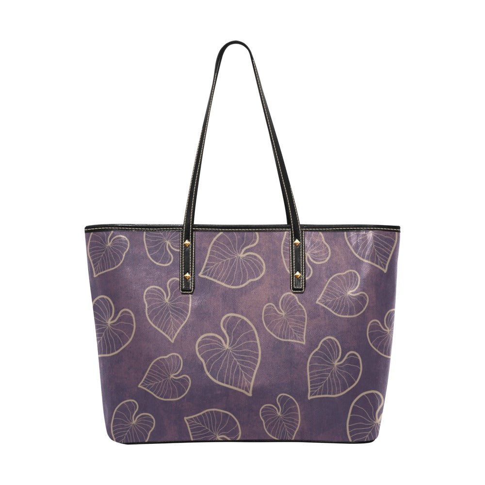 Kalo Taro Lavender Tote Bag Chic Faux Leather Tote Bag