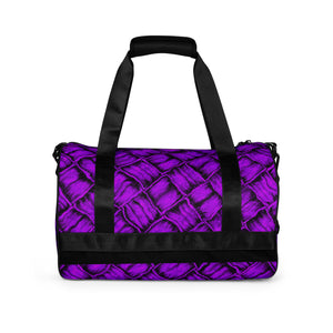 Neon Purple Aloha Dynasty Lauhala Hawaiian Print Gym Bag | Duffle Bag