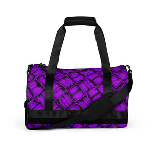 Neon Purple Aloha Dynasty Lauhala Hawaiian Print Gym Bag | Duffle Bag