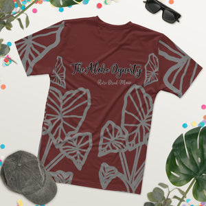 Kalo Taro Hawaiian Print T-Shirt (soft red and gray)