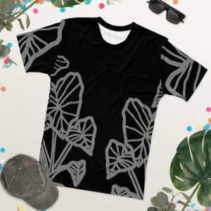Kalo Taro Hawaiian Print Black and Gray T-Shirt