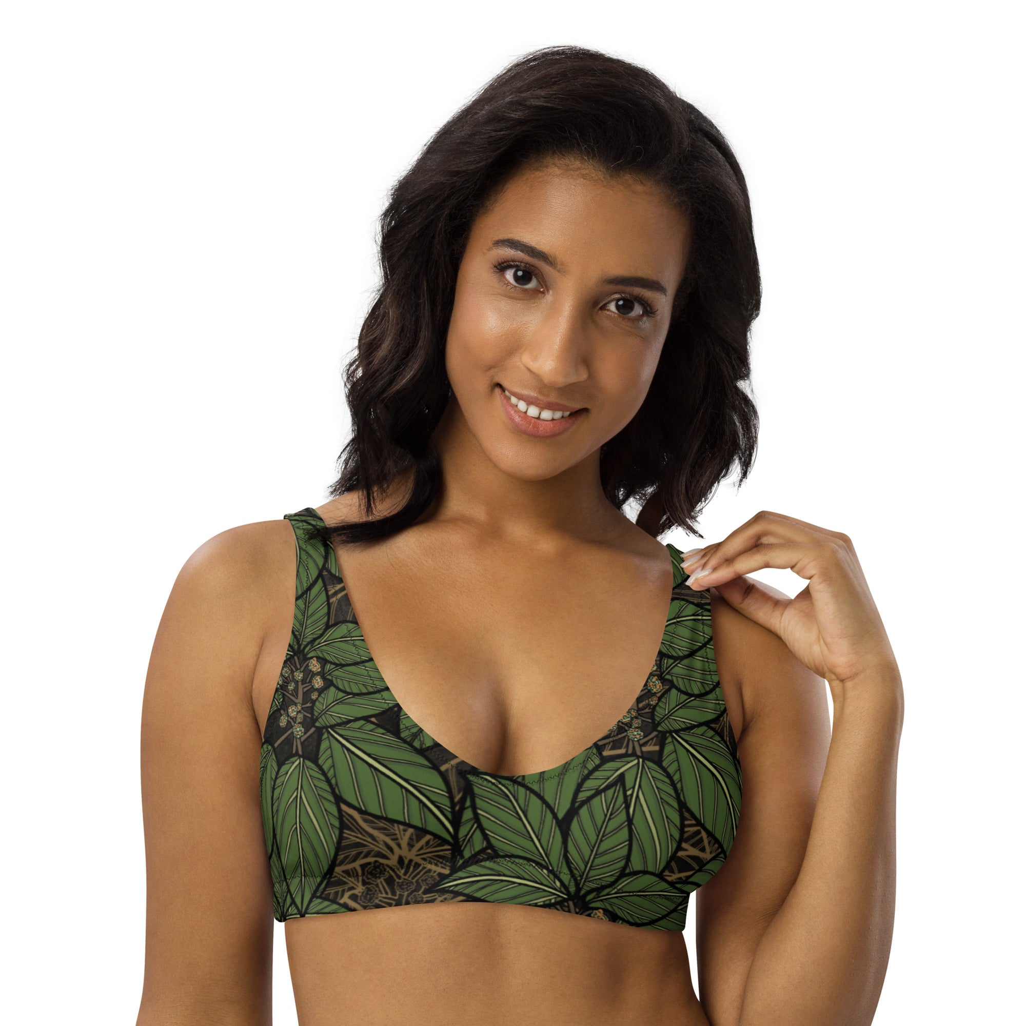 Olonā Hawaiian Print Padded Bikini Top