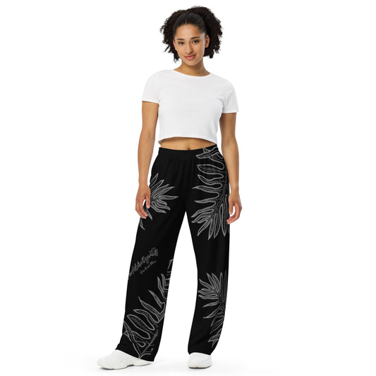 Unisex Laua'e Hawaiian Print Wide-leg Pants