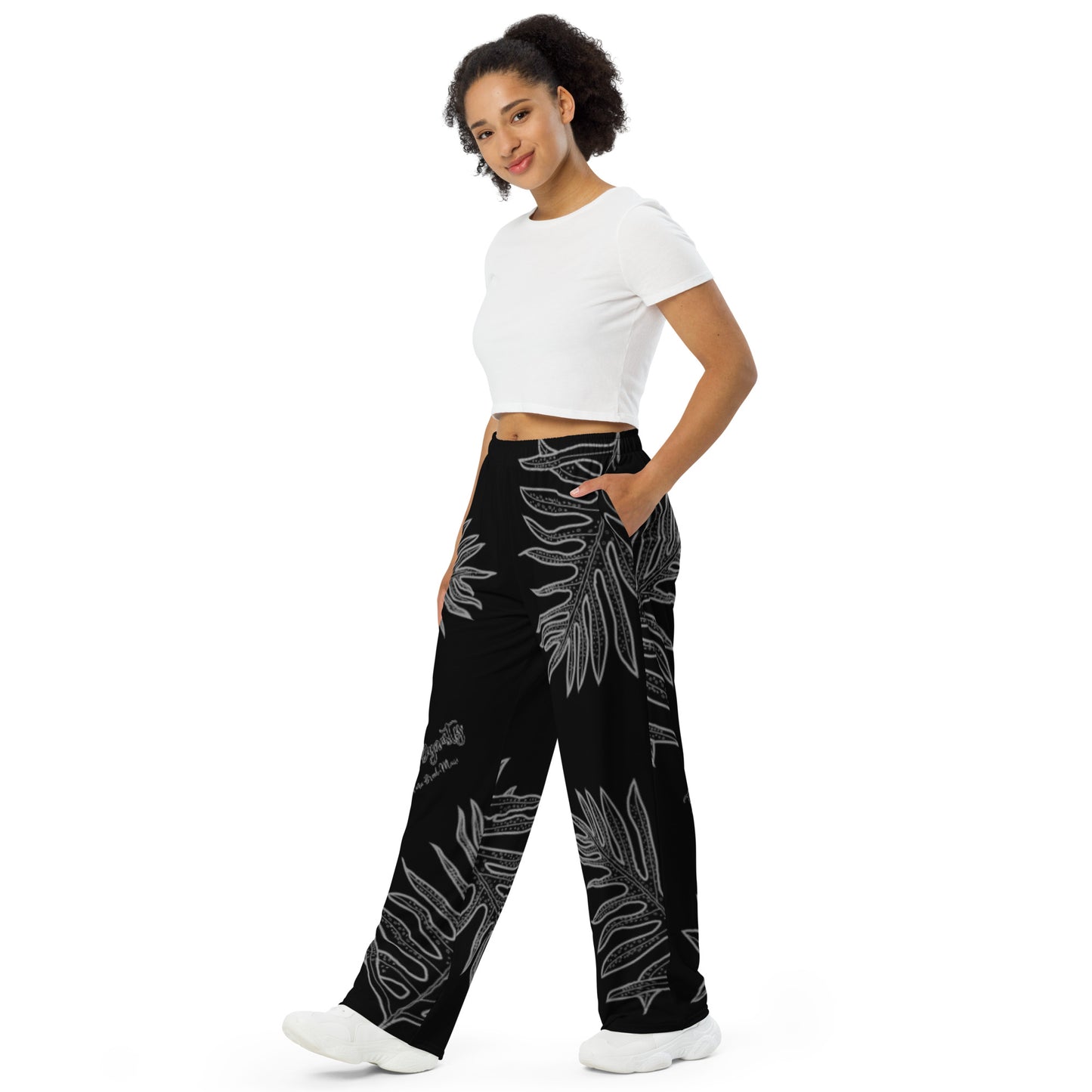 Unisex Laua'e Hawaiian Print Wide-leg Pants