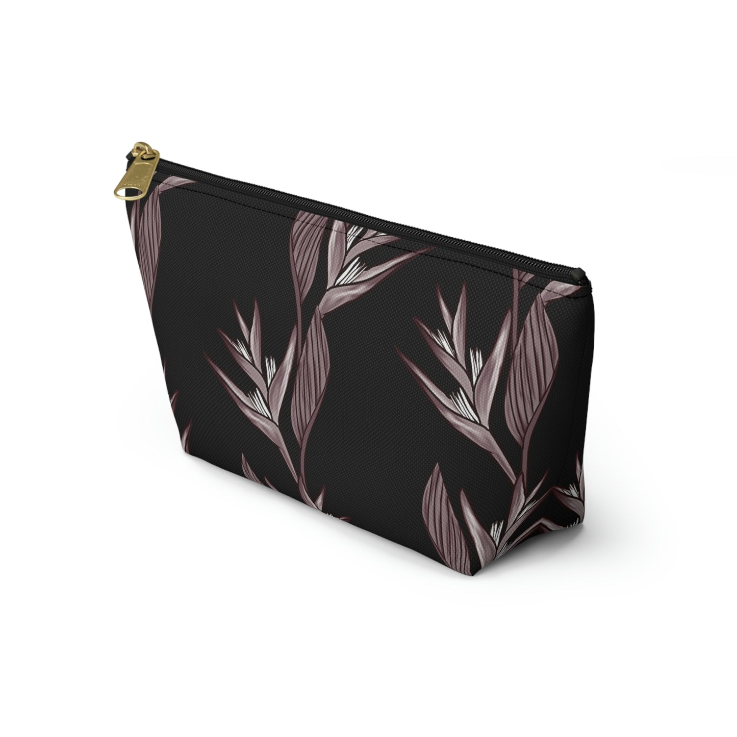 Heliconia Hawaiian Print Design Accessory Pouch w T-bottom