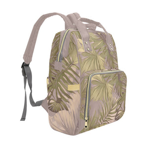 Hawaiian Tropical Print Soft Tones Multi Function Backpack