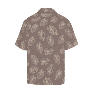 Kalo Taro Neutral Taupe Hawaiian Print Men's Aloha Shirt