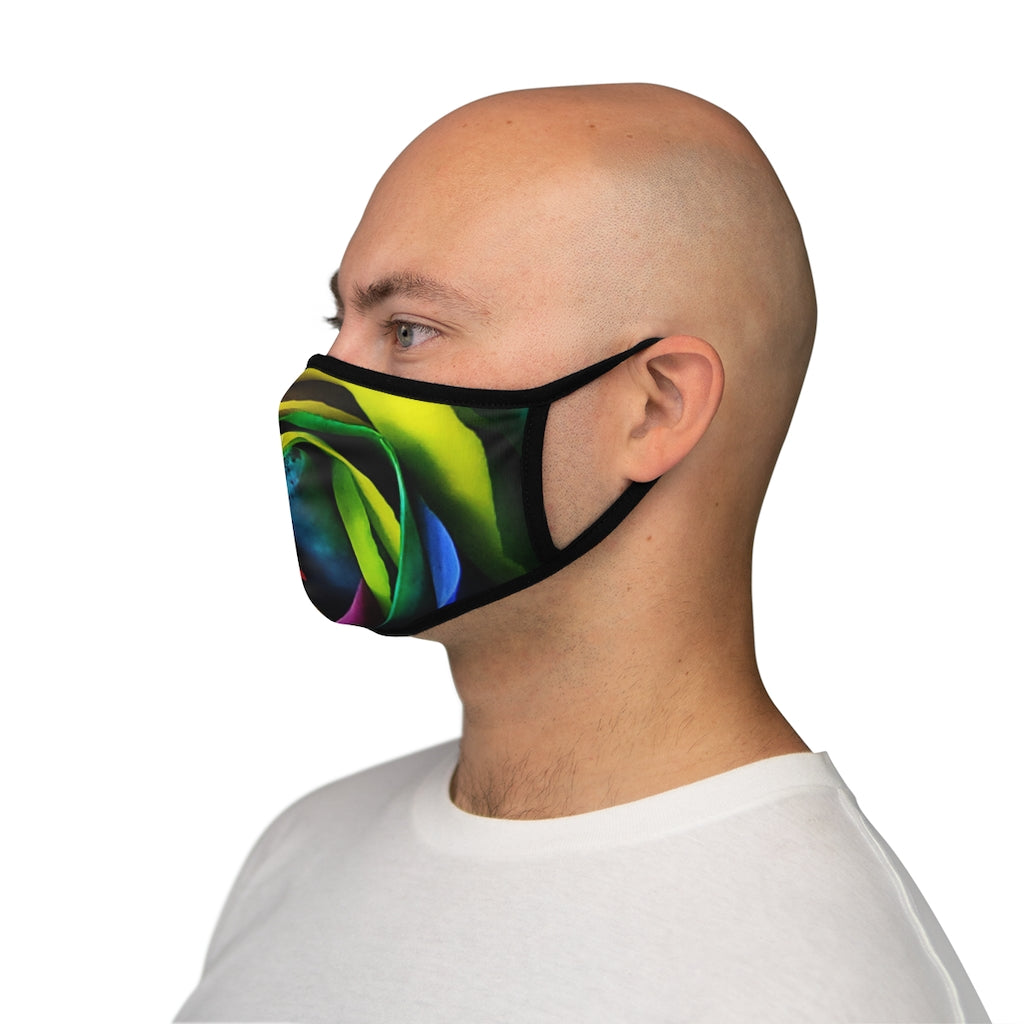 Rainbow Rose - Fitted Polyester Face Mask