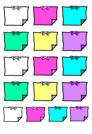 Colorful Bow Sticky Notes, Hand-drawn Sticker Sheet