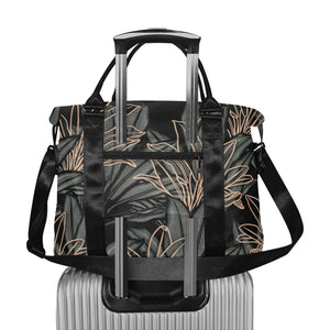 La'i Ti Leaf Ki Design Hawaiian Print Travel Duffle Bag Large Capacity Duffle Shoulder Bag